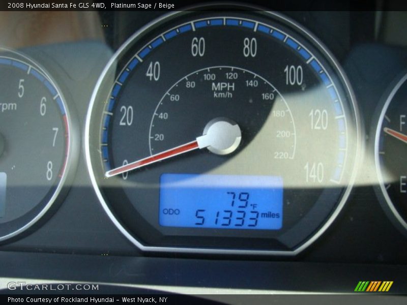 Platinum Sage / Beige 2008 Hyundai Santa Fe GLS 4WD