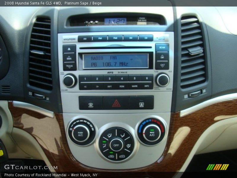 Platinum Sage / Beige 2008 Hyundai Santa Fe GLS 4WD