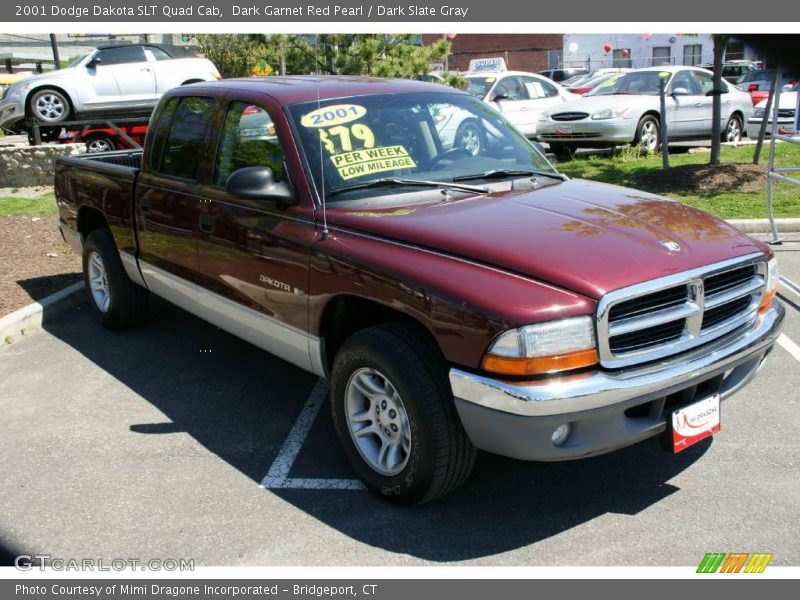 Dark Garnet Red Pearl / Dark Slate Gray 2001 Dodge Dakota SLT Quad Cab