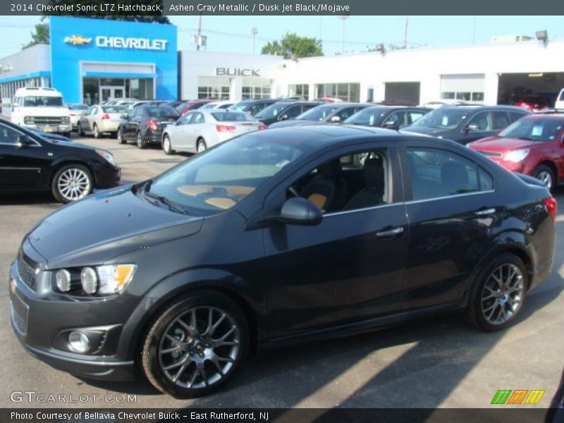 Ashen Gray Metallic / Dusk Jet Black/Mojave 2014 Chevrolet Sonic LTZ Hatchback