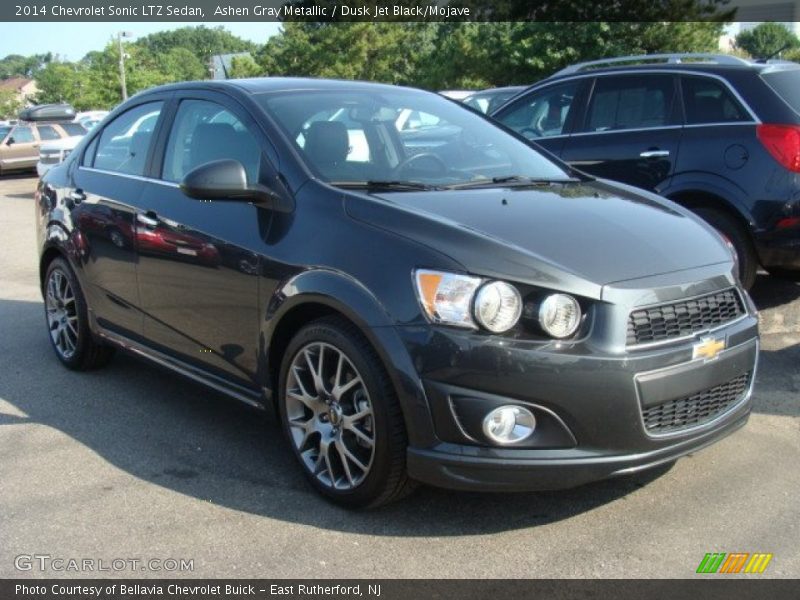 Ashen Gray Metallic / Dusk Jet Black/Mojave 2014 Chevrolet Sonic LTZ Sedan