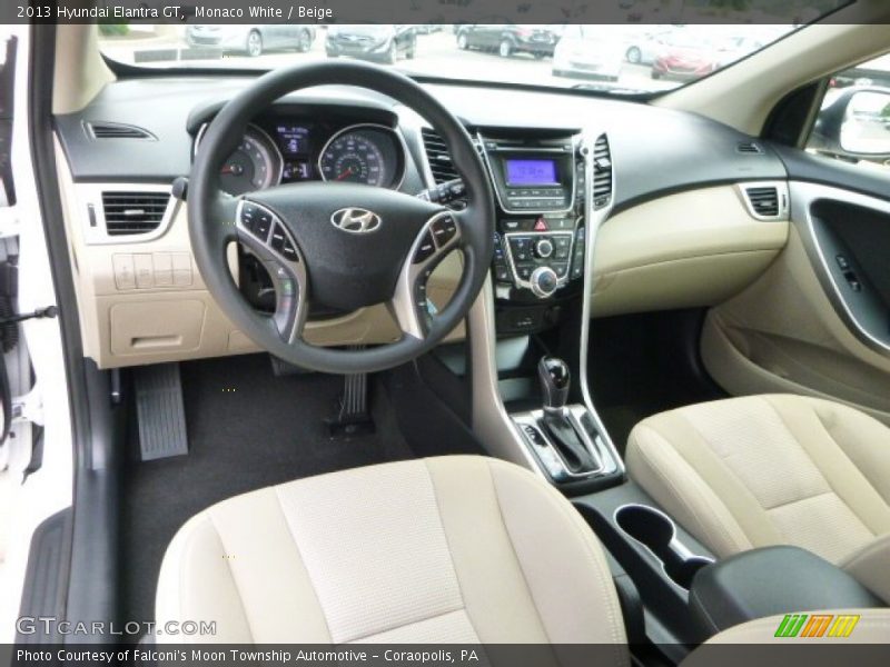 Monaco White / Beige 2013 Hyundai Elantra GT