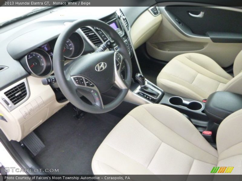 Monaco White / Beige 2013 Hyundai Elantra GT