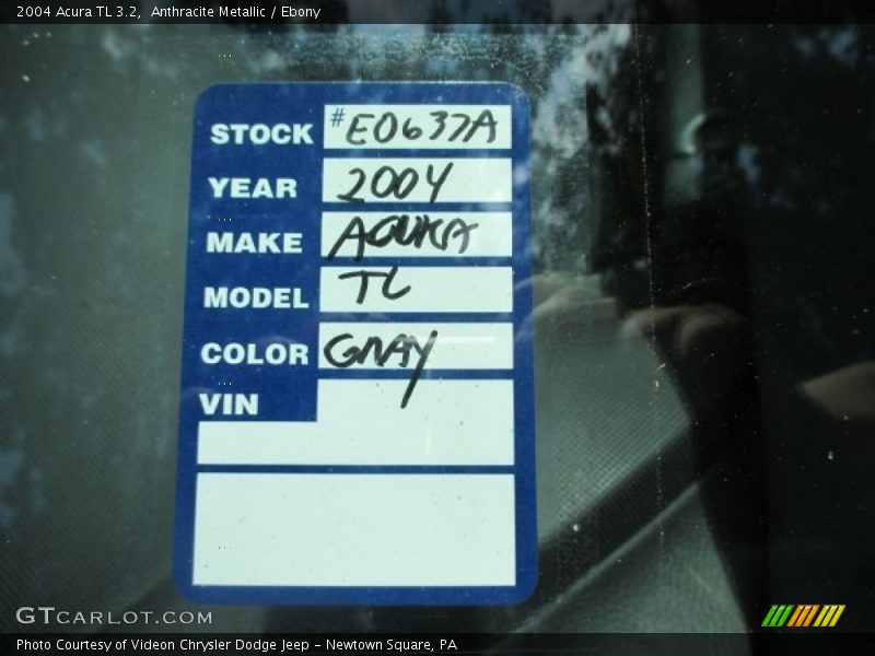 Anthracite Metallic / Ebony 2004 Acura TL 3.2