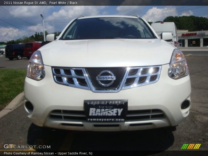 Pearl White / Black 2011 Nissan Rogue SV AWD