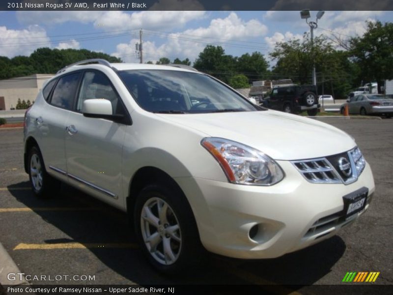 Pearl White / Black 2011 Nissan Rogue SV AWD