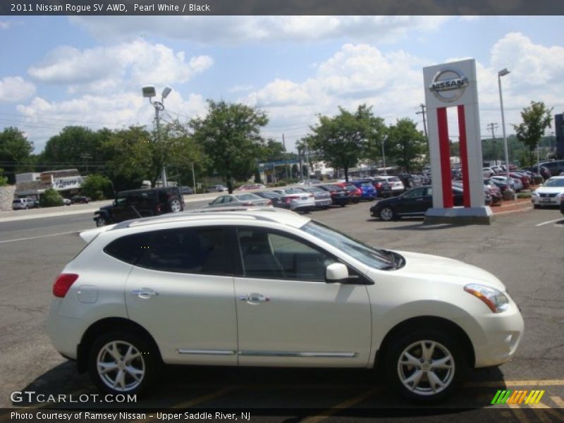 Pearl White / Black 2011 Nissan Rogue SV AWD