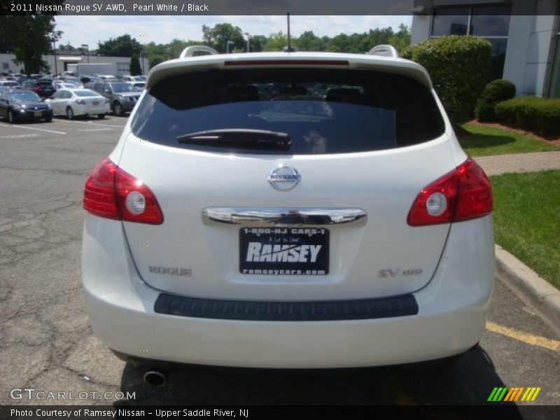 Pearl White / Black 2011 Nissan Rogue SV AWD