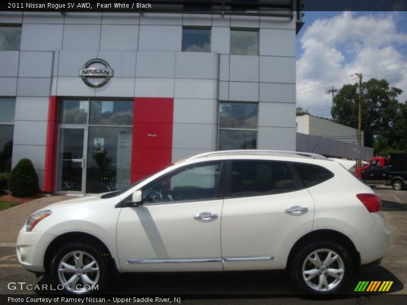 Pearl White / Black 2011 Nissan Rogue SV AWD