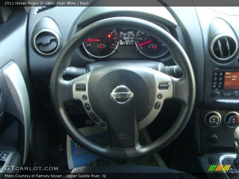 Pearl White / Black 2011 Nissan Rogue SV AWD