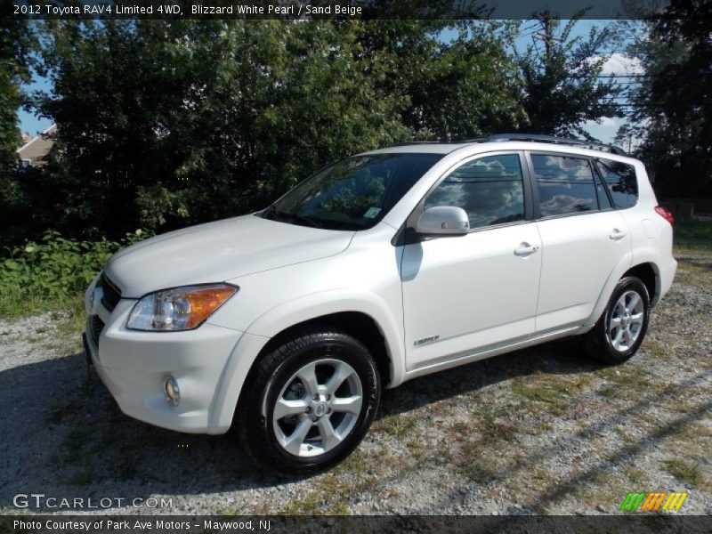 Blizzard White Pearl / Sand Beige 2012 Toyota RAV4 Limited 4WD