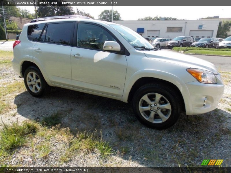 Blizzard White Pearl / Sand Beige 2012 Toyota RAV4 Limited 4WD