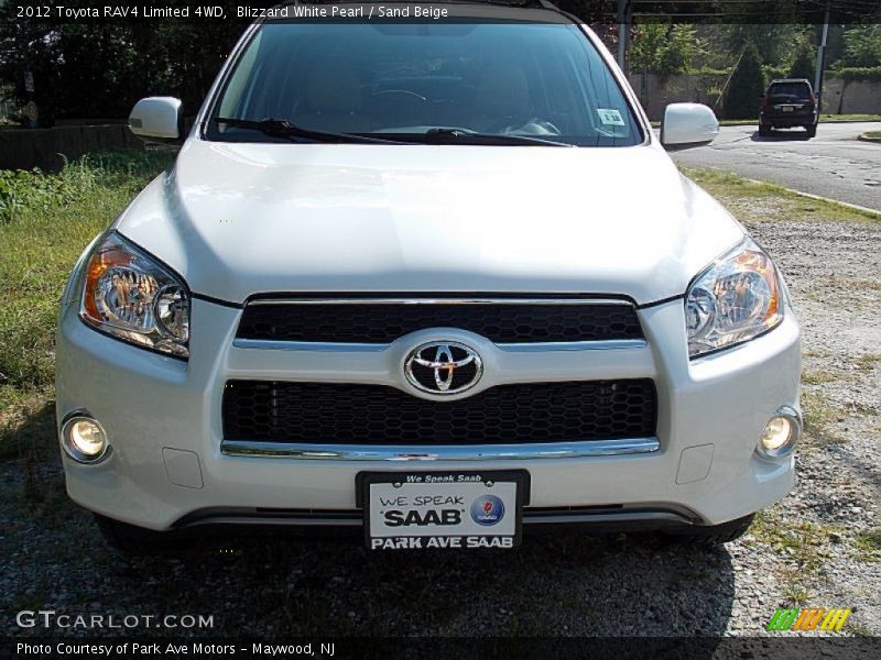 Blizzard White Pearl / Sand Beige 2012 Toyota RAV4 Limited 4WD