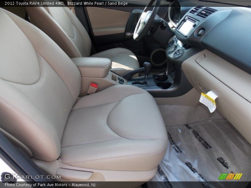 Blizzard White Pearl / Sand Beige 2012 Toyota RAV4 Limited 4WD