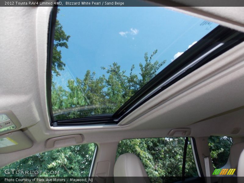 Blizzard White Pearl / Sand Beige 2012 Toyota RAV4 Limited 4WD