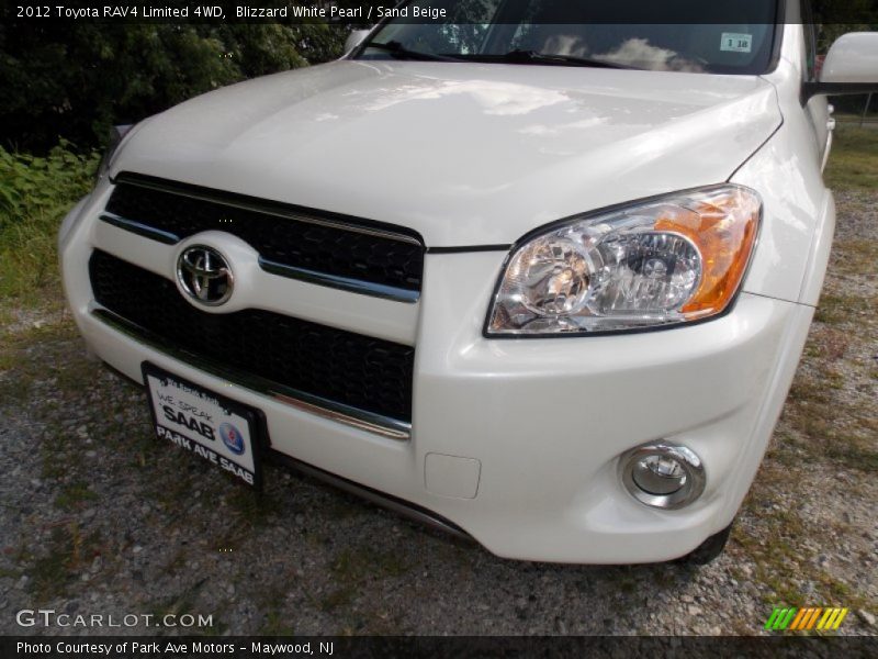 Blizzard White Pearl / Sand Beige 2012 Toyota RAV4 Limited 4WD