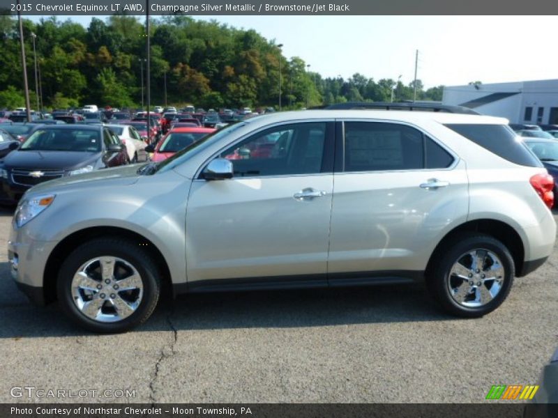 Champagne Silver Metallic / Brownstone/Jet Black 2015 Chevrolet Equinox LT AWD