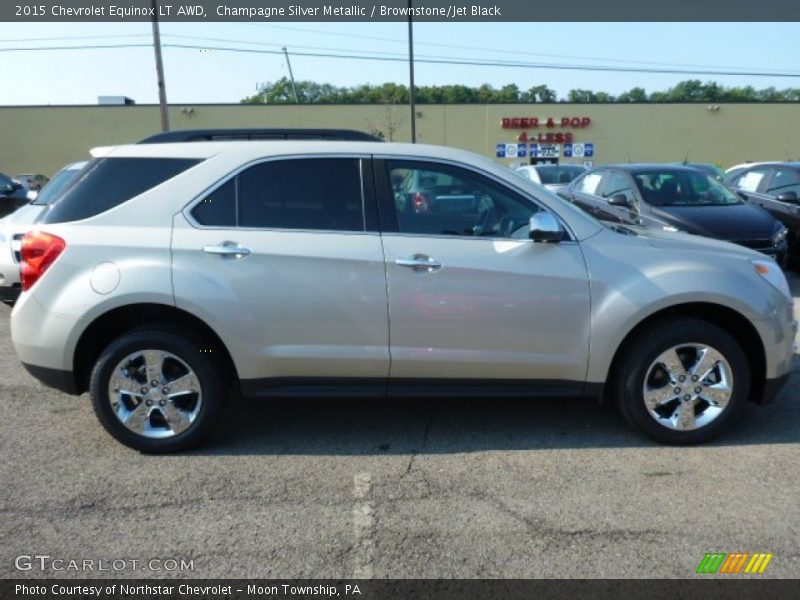 Champagne Silver Metallic / Brownstone/Jet Black 2015 Chevrolet Equinox LT AWD