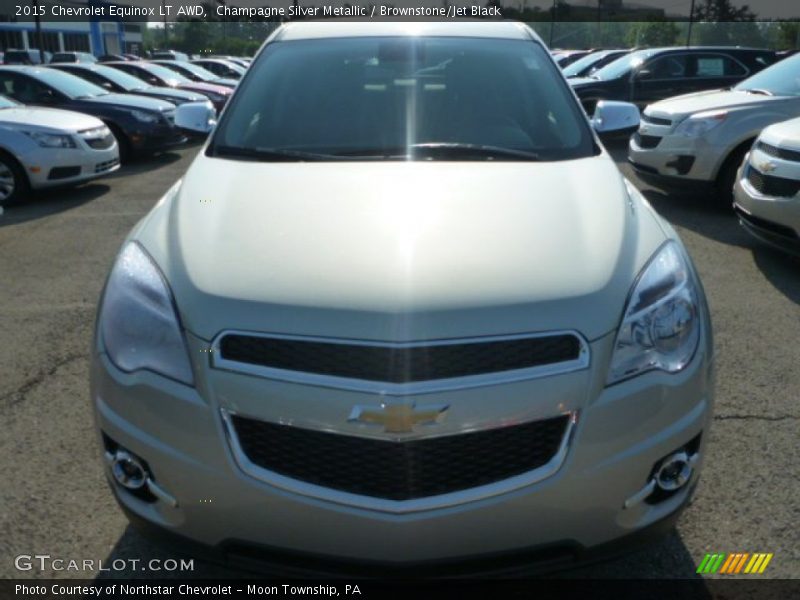 Champagne Silver Metallic / Brownstone/Jet Black 2015 Chevrolet Equinox LT AWD