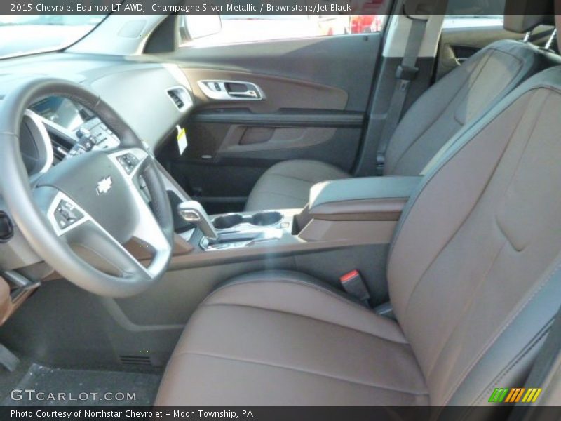 Champagne Silver Metallic / Brownstone/Jet Black 2015 Chevrolet Equinox LT AWD