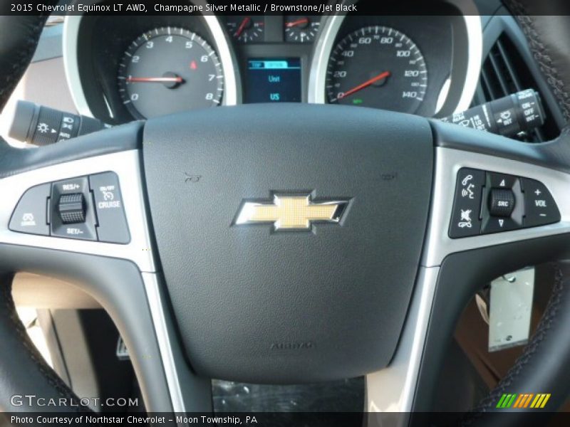 Champagne Silver Metallic / Brownstone/Jet Black 2015 Chevrolet Equinox LT AWD