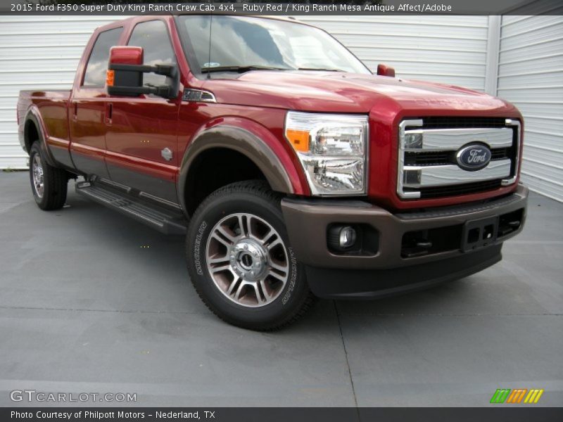 Ruby Red / King Ranch Mesa Antique Affect/Adobe 2015 Ford F350 Super Duty King Ranch Crew Cab 4x4