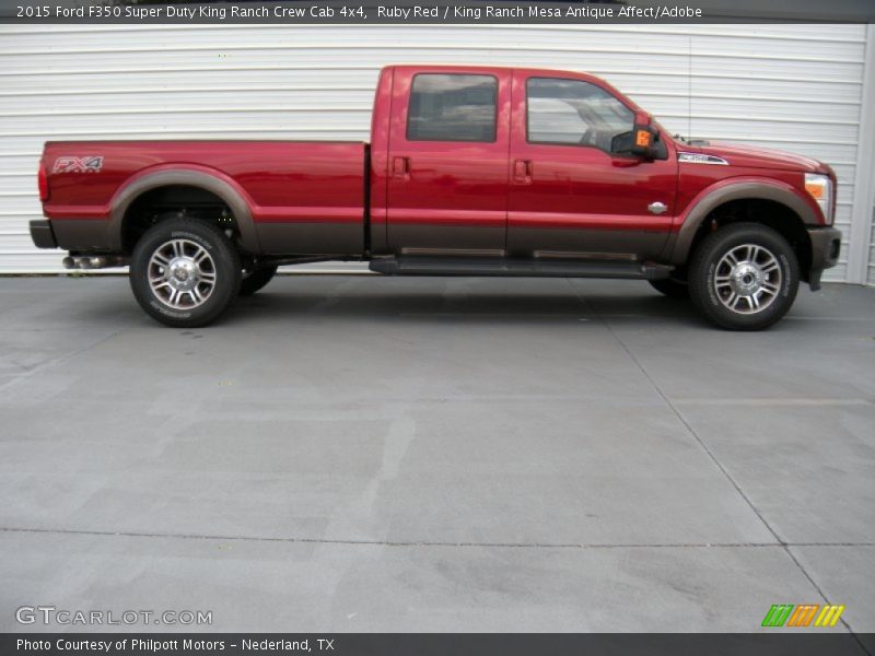 Ruby Red / King Ranch Mesa Antique Affect/Adobe 2015 Ford F350 Super Duty King Ranch Crew Cab 4x4