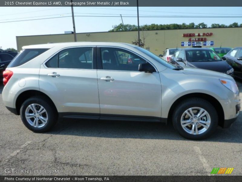 Champagne Silver Metallic / Jet Black 2015 Chevrolet Equinox LS AWD