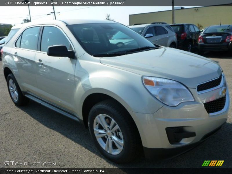 Champagne Silver Metallic / Jet Black 2015 Chevrolet Equinox LS AWD