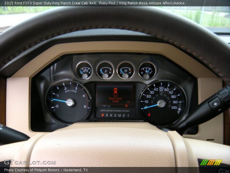 Ruby Red / King Ranch Mesa Antique Affect/Adobe 2015 Ford F350 Super Duty King Ranch Crew Cab 4x4