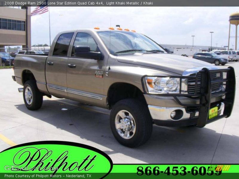 Light Khaki Metallic / Khaki 2008 Dodge Ram 2500 Lone Star Edition Quad Cab 4x4