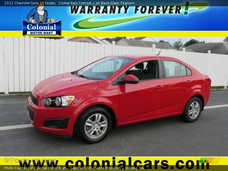 Crystal Red Tintcoat / Jet Black/Dark Titanium 2012 Chevrolet Sonic LS Sedan