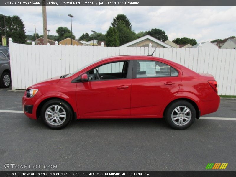 Crystal Red Tintcoat / Jet Black/Dark Titanium 2012 Chevrolet Sonic LS Sedan