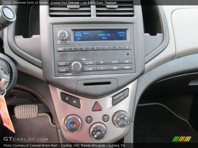 Crystal Red Tintcoat / Jet Black/Dark Titanium 2012 Chevrolet Sonic LS Sedan