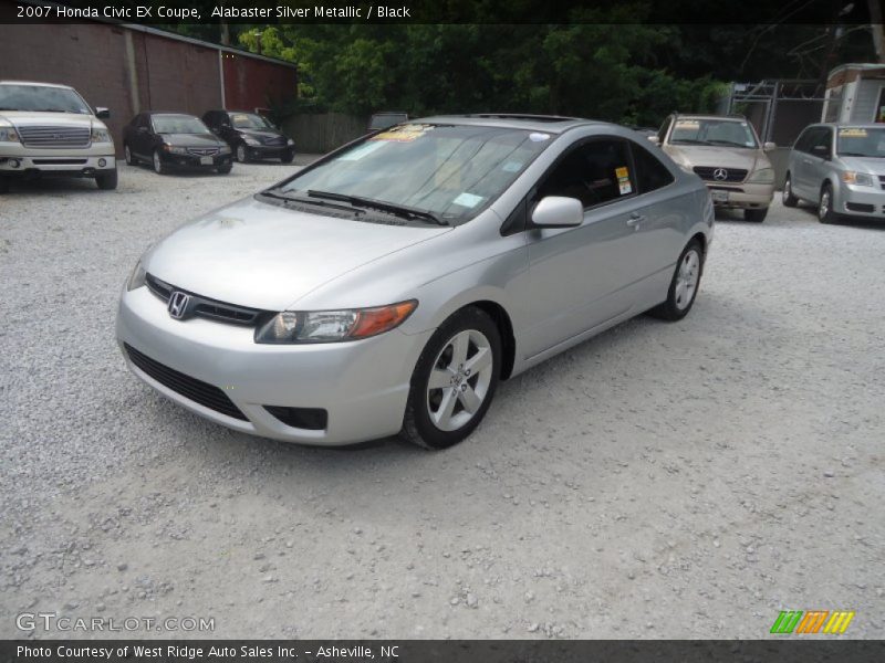 Alabaster Silver Metallic / Black 2007 Honda Civic EX Coupe