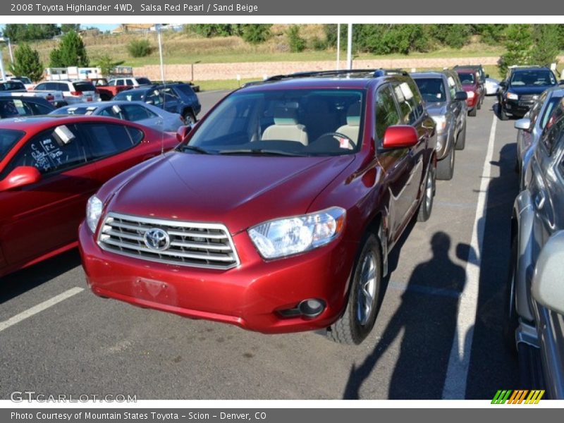 Salsa Red Pearl / Sand Beige 2008 Toyota Highlander 4WD