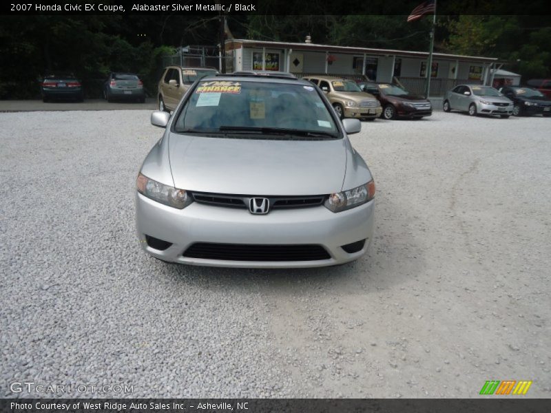 Alabaster Silver Metallic / Black 2007 Honda Civic EX Coupe