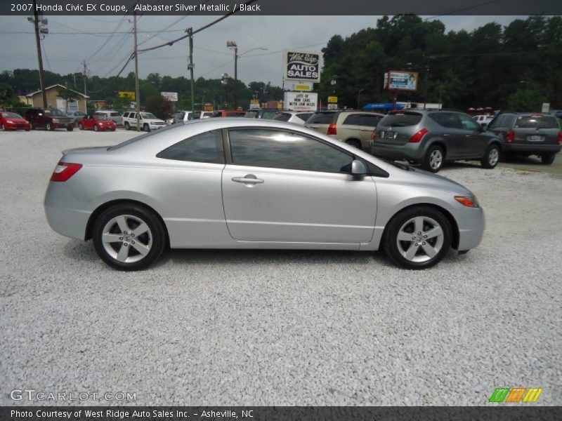 Alabaster Silver Metallic / Black 2007 Honda Civic EX Coupe