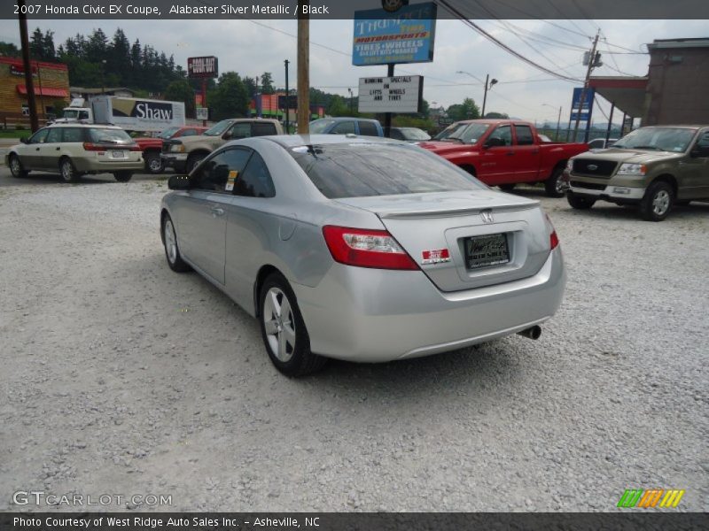 Alabaster Silver Metallic / Black 2007 Honda Civic EX Coupe