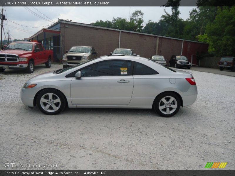 Alabaster Silver Metallic / Black 2007 Honda Civic EX Coupe