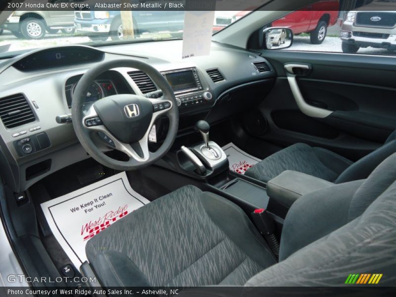 Alabaster Silver Metallic / Black 2007 Honda Civic EX Coupe
