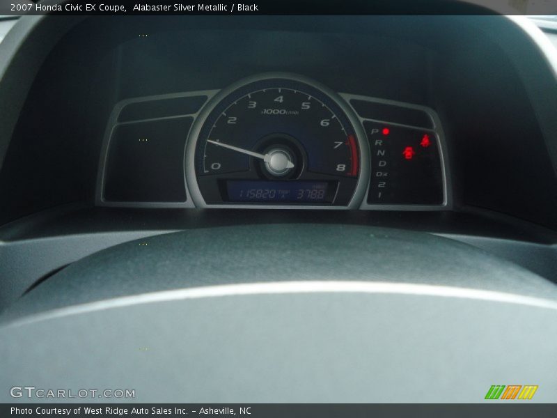 Alabaster Silver Metallic / Black 2007 Honda Civic EX Coupe