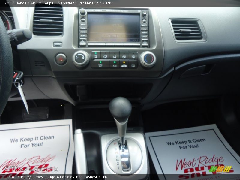 Alabaster Silver Metallic / Black 2007 Honda Civic EX Coupe