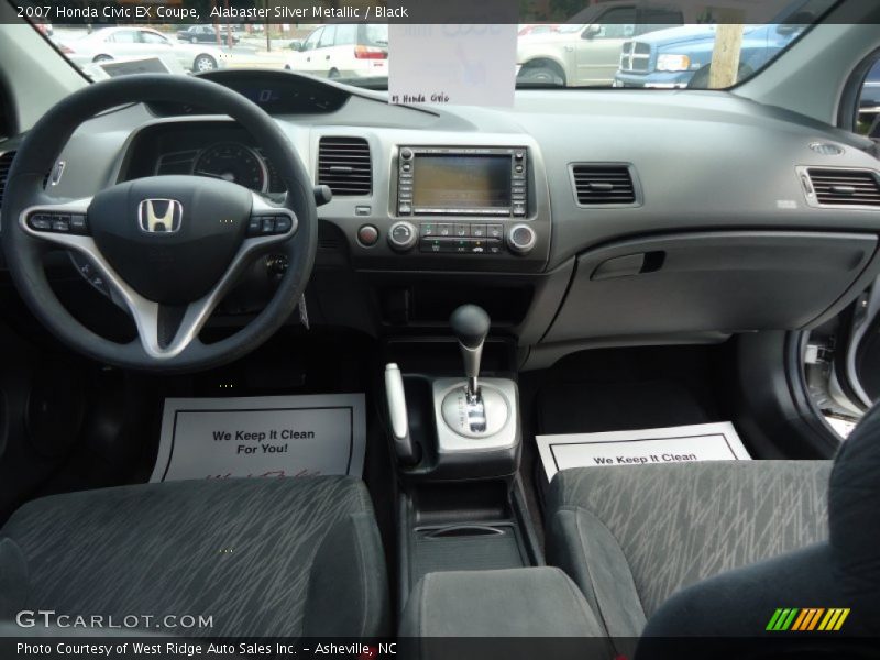 Alabaster Silver Metallic / Black 2007 Honda Civic EX Coupe