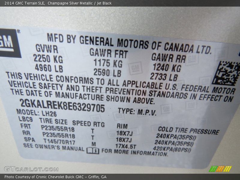 Champagne Silver Metallic / Jet Black 2014 GMC Terrain SLE
