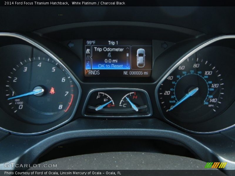 White Platinum / Charcoal Black 2014 Ford Focus Titanium Hatchback