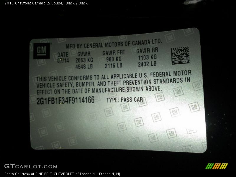 Black / Black 2015 Chevrolet Camaro LS Coupe