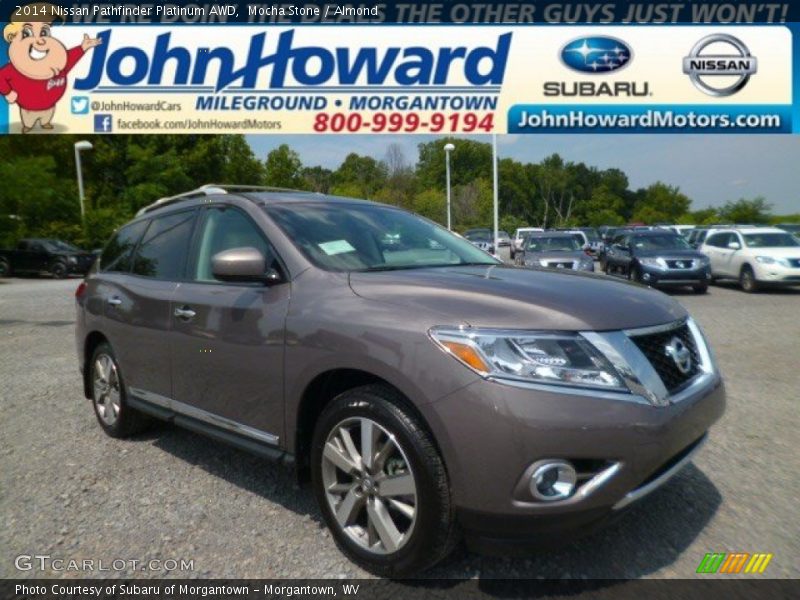 Mocha Stone / Almond 2014 Nissan Pathfinder Platinum AWD