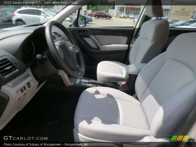Satin White Pearl / Gray 2015 Subaru Forester 2.5i