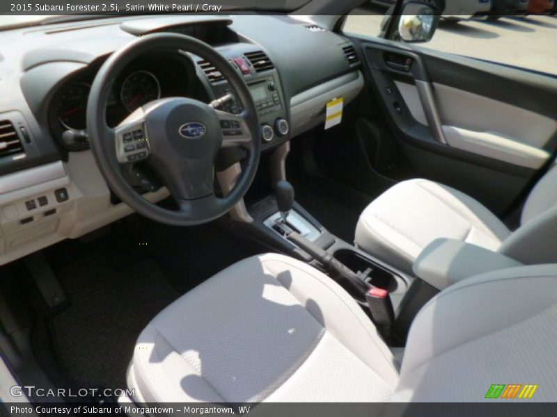 Satin White Pearl / Gray 2015 Subaru Forester 2.5i